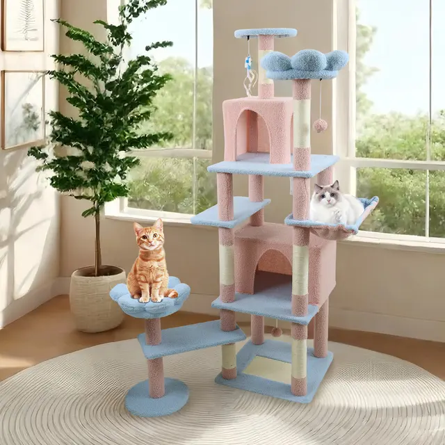 Factory Luxury Wood Fabric Cat Tree Pet Tower JRCT135 for Cats for Wholesale & OEM Programs