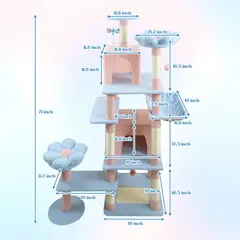 Factory Luxury Wood Fabric Cat Tree Pet Tower JRCT135 for Cats for Wholesale & OEM Programs view 5