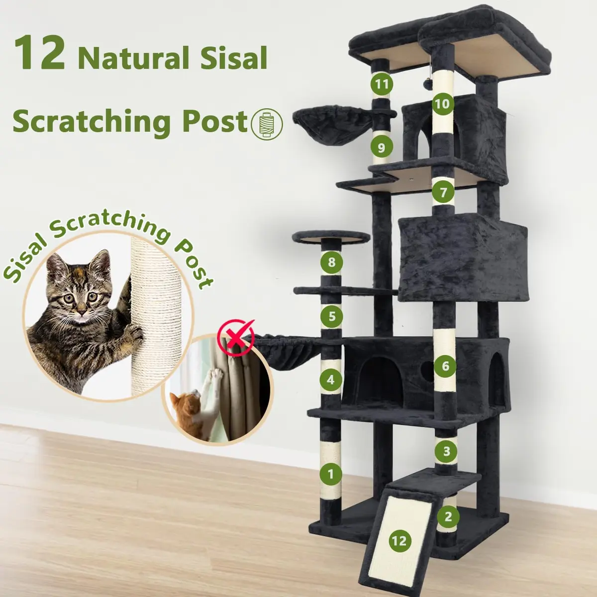 Wholesale Modern Large Size Wooden Pet Scratcher House Tower Condo Cat Tree Hot Selling Customized Cat Tree with Carton Picking detail