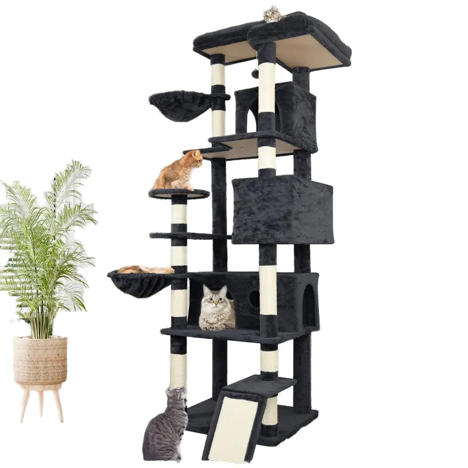 Wholesale Modern Large Size Wooden Pet Scratcher House Tower Condo Cat Tree Hot Selling Customized Cat Tree with Carton Picking detail