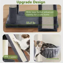 Wholesale Modern Large Size Wooden Pet Scratcher House Tower Condo Cat Tree Hot Selling Customized Cat Tree with Carton Picking for Wholesale & OEM Programs view 3
